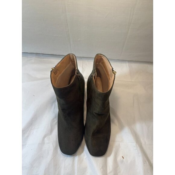 JOURNEE COLLECTION Womens Green Snakeskin Sarah Toe Block Heel Booties 8 M - Picture 3 of 15